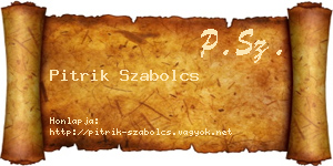 Pitrik Szabolcs névjegykártya